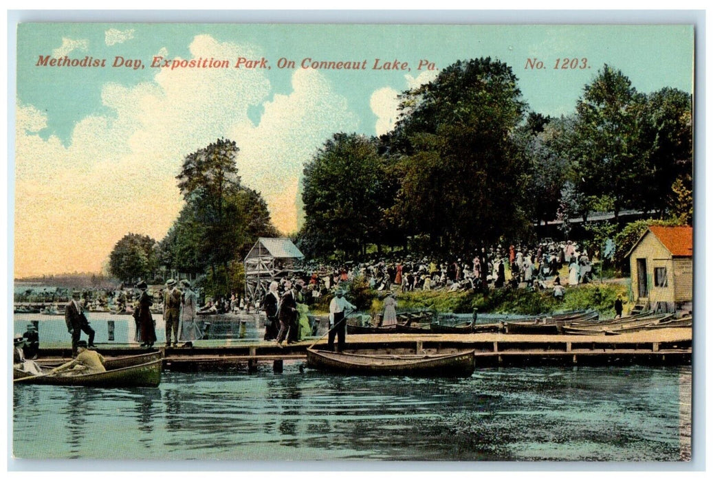 c1910 Methodist Day Exposition Park Conneaut Lake Pennsylvania Vintage Postcard