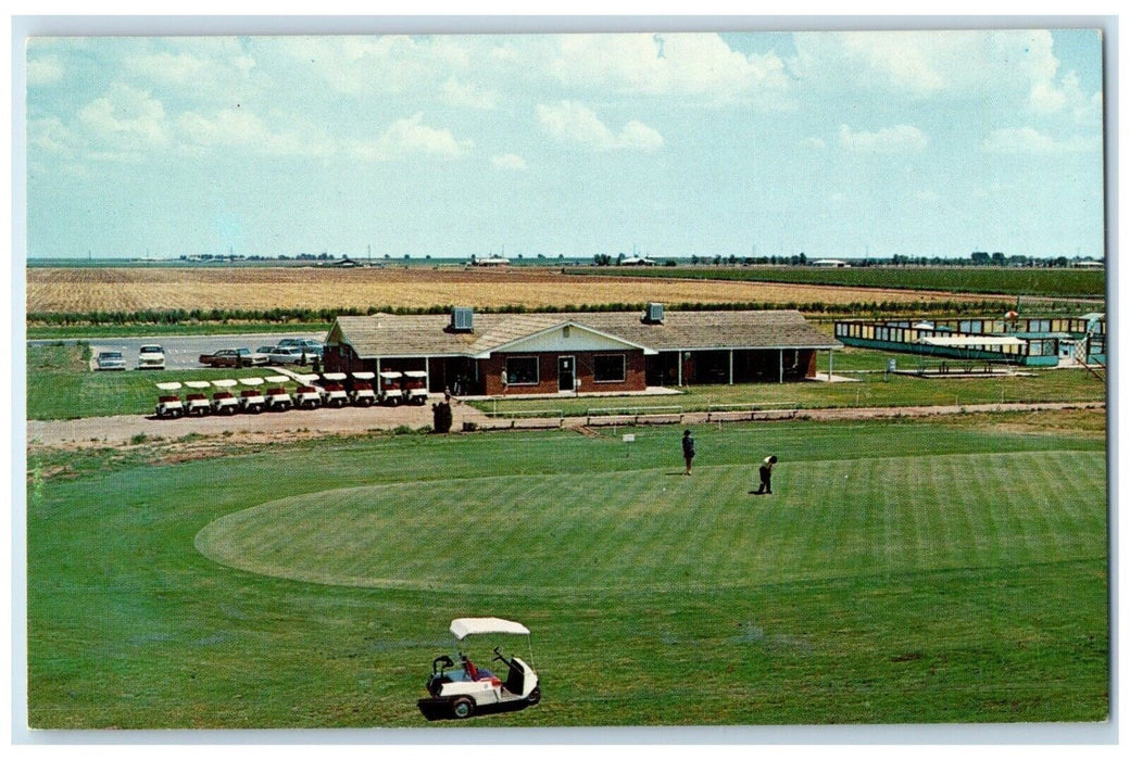 c1960 Aerial View 9 Hole Golf Course Colonial Park Clovis New Mexico NM Postcard