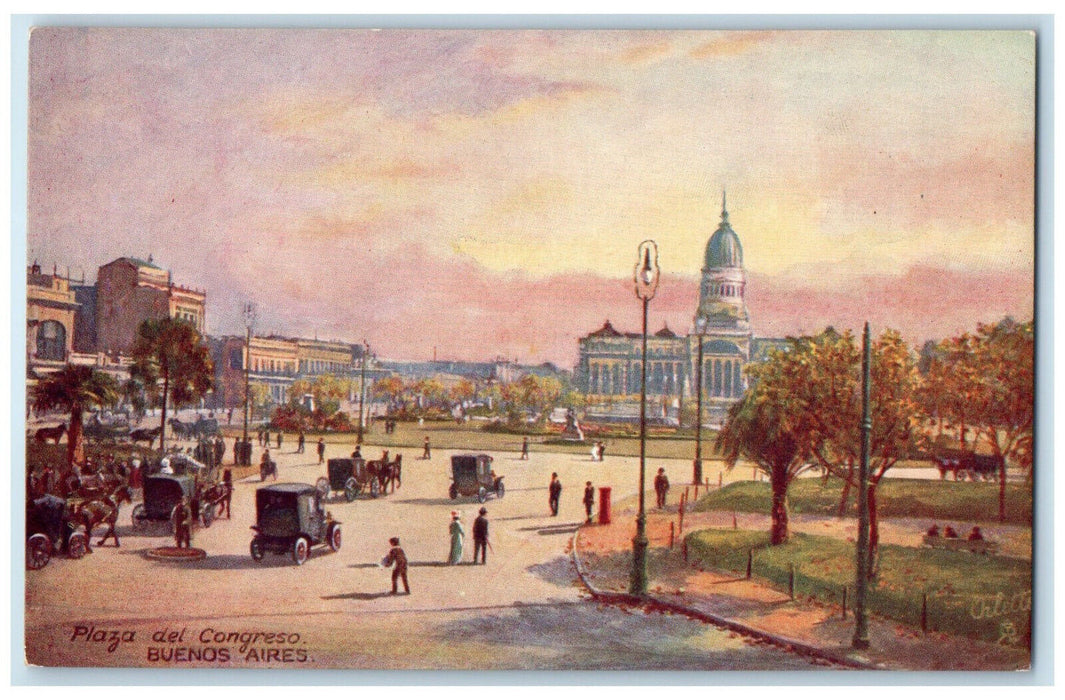 c1910 Buenos Aires Congress Palace Argentina RMSP Oilette Tuck Art Postcard
