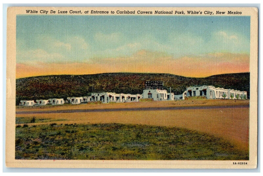 1954 White City De Luxe Court Entrance Carlsbad Cavern New Mexico NM Postcard