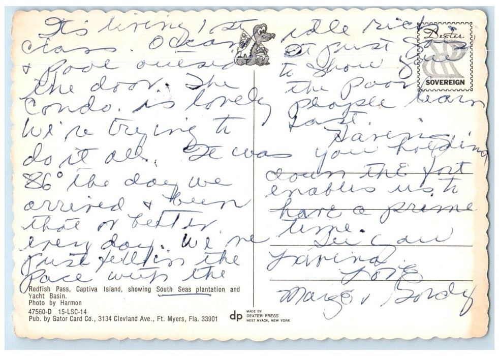c1960 Redfish Pass Captiva Island Seas Plantation Ft. Myers Florida FL Postcard