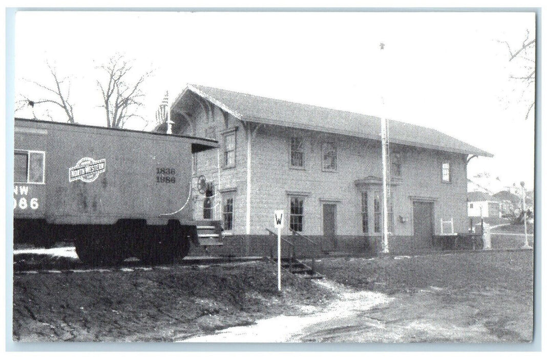 c1960 Rock Island Depot Restoration Caboose Exterior Train Greene Iowa Postcard