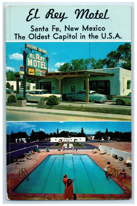 1960 Multi-View Exterior El Rey Motel Santa Fe New Mexico NM Vintage Postcard