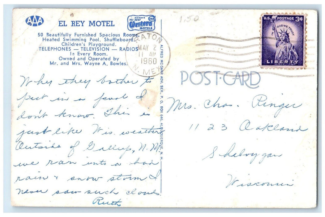 1960 Multi-View Exterior El Rey Motel Santa Fe New Mexico NM Vintage Postcard