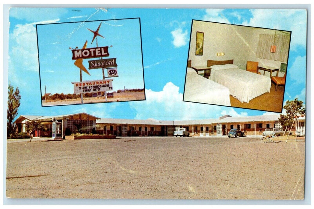 1969 Multi-View Motel Shawford Santa Rosa New Mexico NM Vintage Antique Postcard