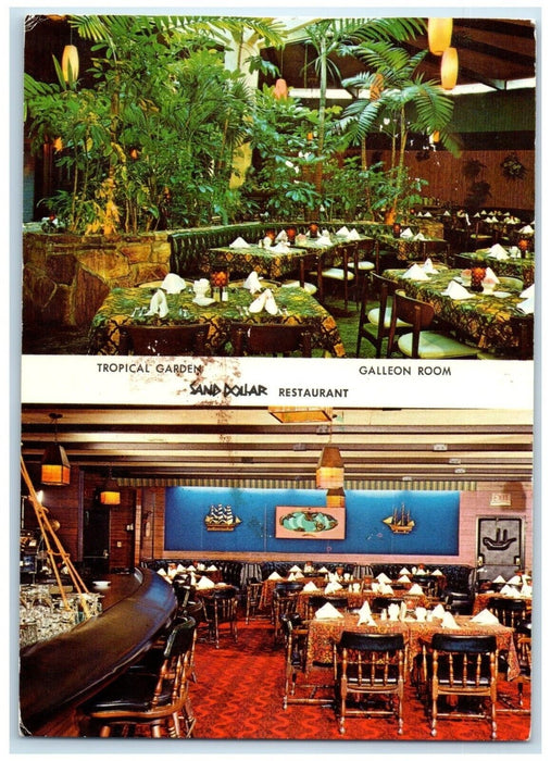 1989 Tropical Garden Room Sand Dollar Restaurant St. Petersburg Florida Postcard