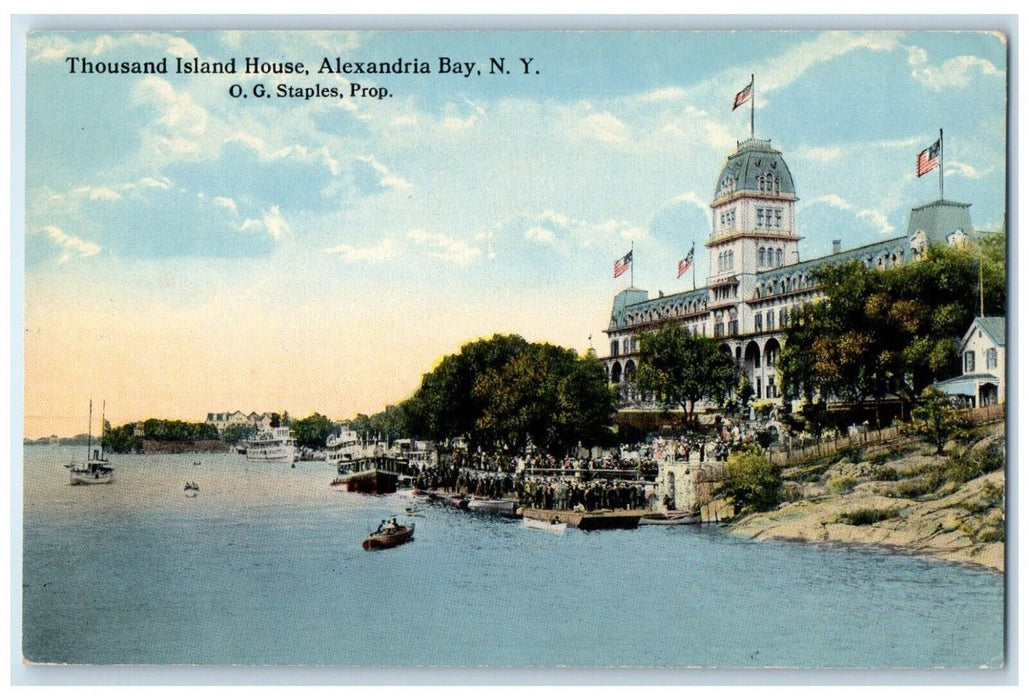 c1910 Thousand Island House OG Staples Prop Alexandria Bay New York NY Postcard