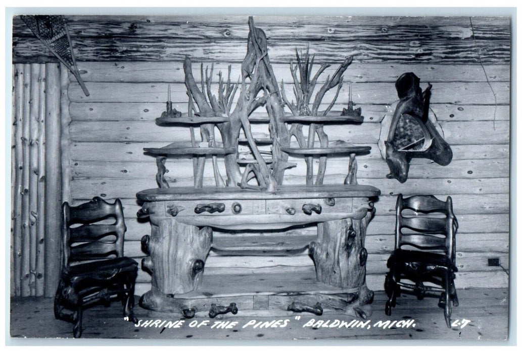 c1940's Shrine Of The Pines Baldwin Michigan MI RPPC Photo Unposted Postcard