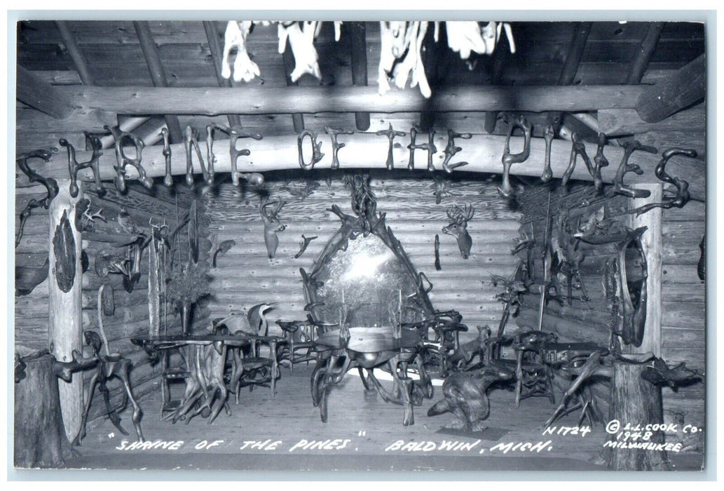 c1940s Shrine Of The Pines Baldwin Michigan MI RPPC Photo Vintage Postcard