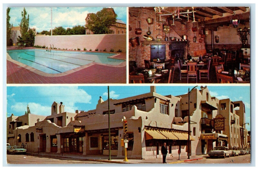 1960 Multi-View La Fonda Hotel Fonda Inn Santa Fe New Mexico NM Vintage Postcard