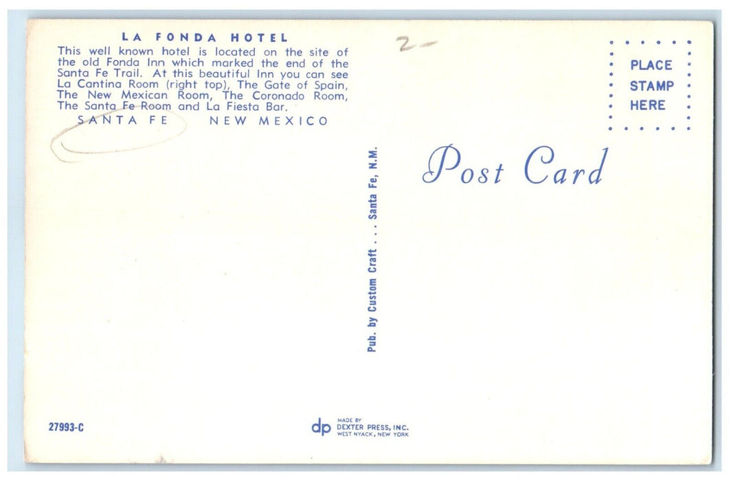 1960 Multi-View La Fonda Hotel Fonda Inn Santa Fe New Mexico NM Vintage Postcard