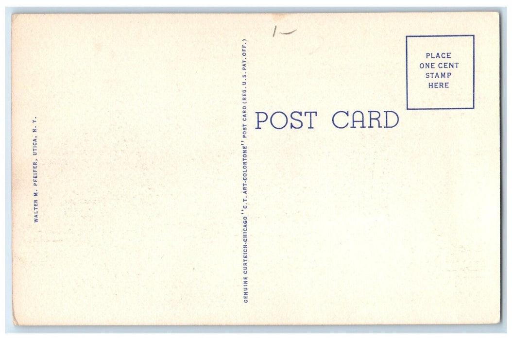 c1940 Vrooman Building Masonic Home Exterior Building Utica New York NY Postcard