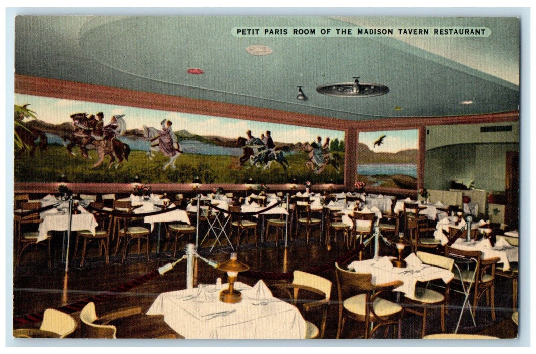 c1940 Madison Tavern Petit Paris Restaurant Madison Ave Albany New York Postcard
