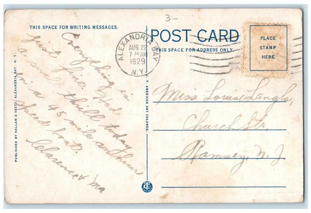 1929 Kia-Ora-Lodge River Bethune Alexandria Thousand Islands New York Postcard