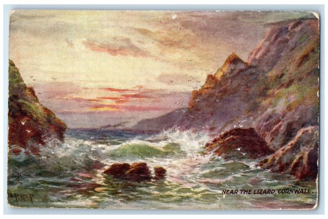 c1910 Near The Lizard Cornwall England Oilette Tuck Art Unposted Postcard