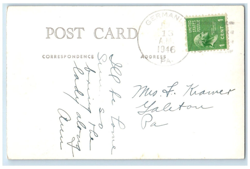 1946 Shallowbrook House Scene Germania Pennsylvania PA RPPC Photo Postcard