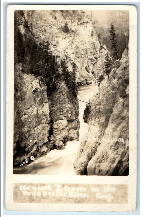 c1910's The Great Z Canyon On The Pend Oreille River Canada RPPC Photo Postcard