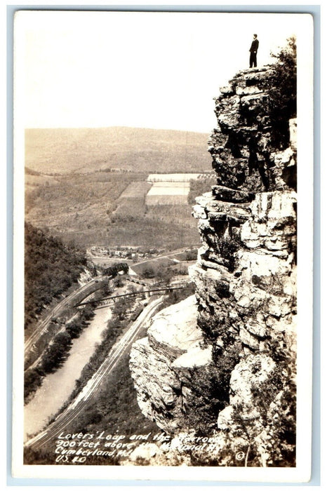 c1940's Lovers Leap & Narrows Cumberland Maryland MD RPPC Photo Vintage Postcard
