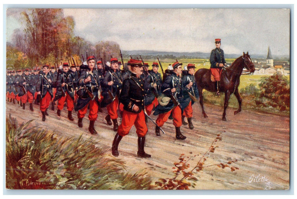 c1910 Napoleon and French Army Infantry France Oilette Tuck Art Postcard