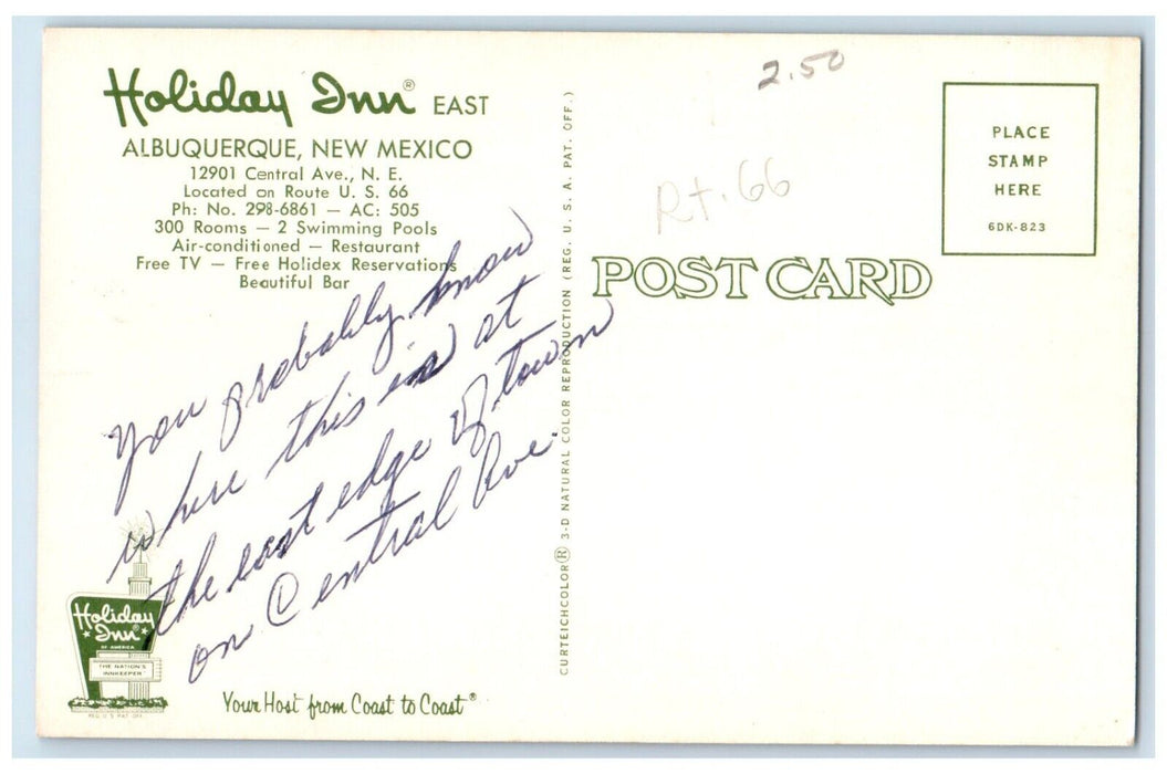 c1960 Aerial View Holiday Inn Building East Albuquerque New Mexico NM Postcard