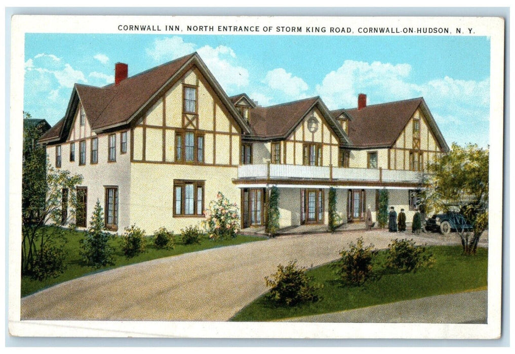 c1920 Cornwall Inn North Entrance Storm King Road House Hudson New York Postcard