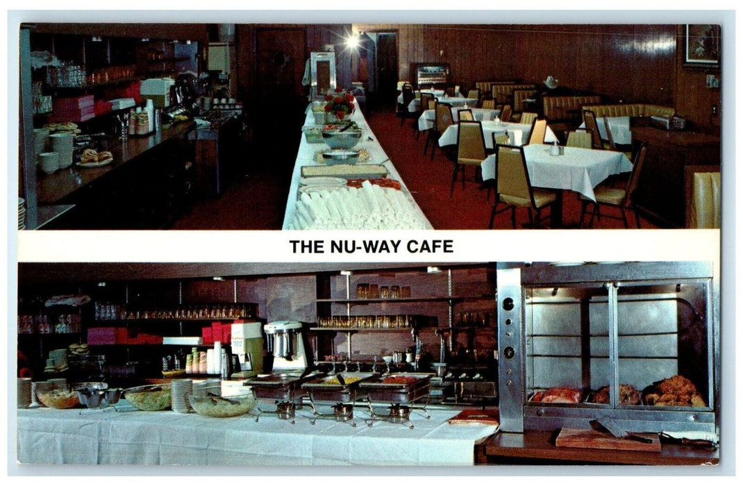 1960 Interior Multi-View Nu-Way Cafe Clayton New Mexico Antique Vintage Postcard