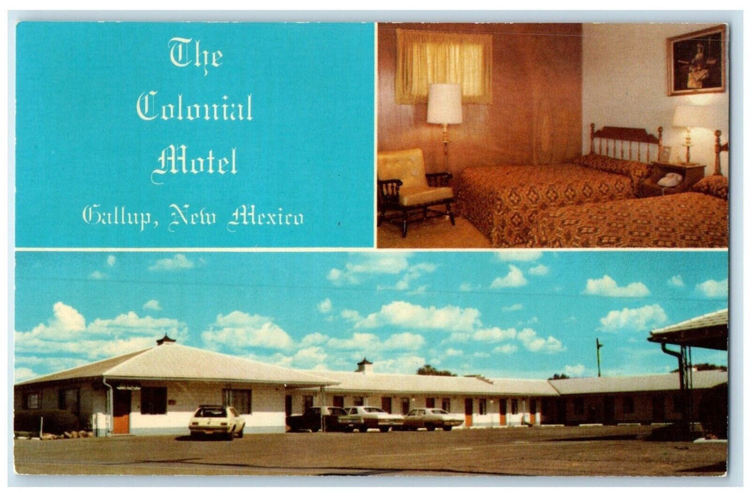 c1960 Multi-View Colonial Motel Building Gallup New Mexico NM Unposted Postcard