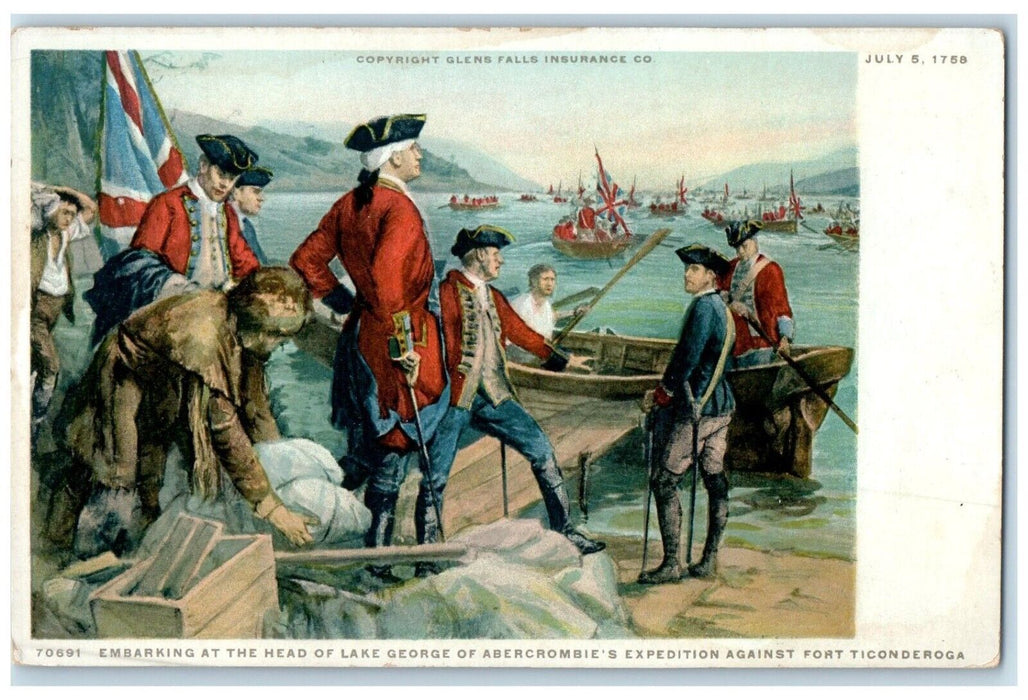 1910 Embarking Head Lake George Abercrombie Fort Ticonderoga New York Postcard