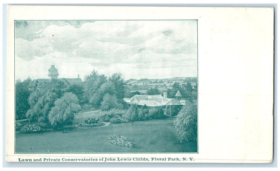 1905 Lawn Private Conservatories John Lewis Childs Floral Park New York Postcard