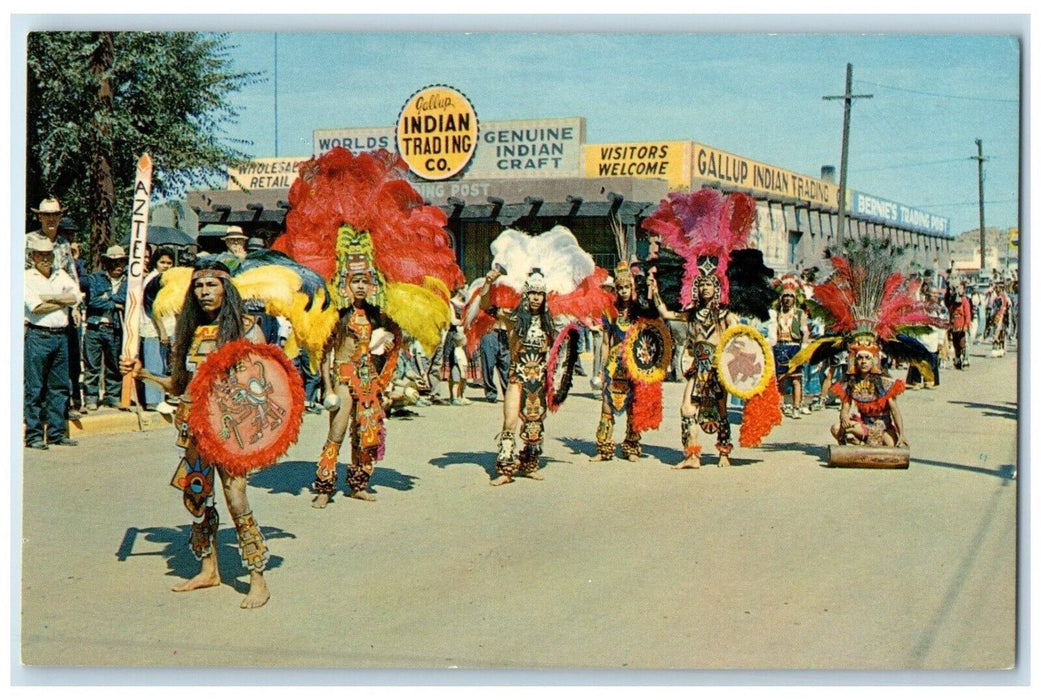 1960 Gallup Inter-Tribal Ceremonial Aztec Indians New Mexico NM Vintage Postcard