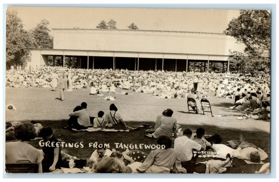 1961 Greetings From Tanglewood Lenox Massachusetts MA RPPC Photo Posted Postcard