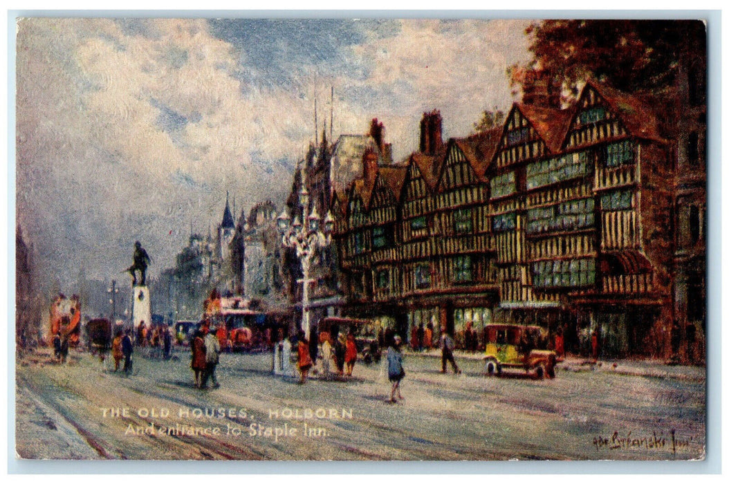 c1910 Old Houses Holborn Staple Inn Entrance England Oilette Tuck Art Postcard