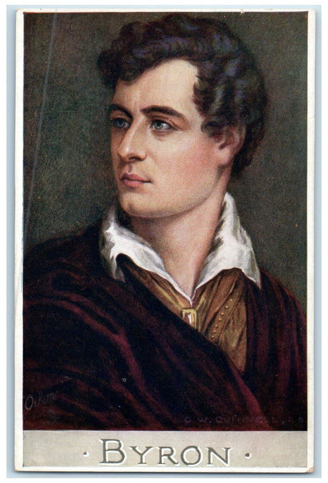 c1910 George Gordon Sixth Lord Byron London England Oilette Tuck Art Postcard