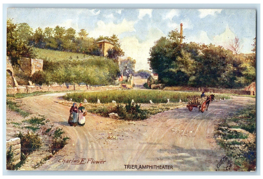 c1910 Amphitheater Trier Germany Unposted Oilette Tuck Art Postcard