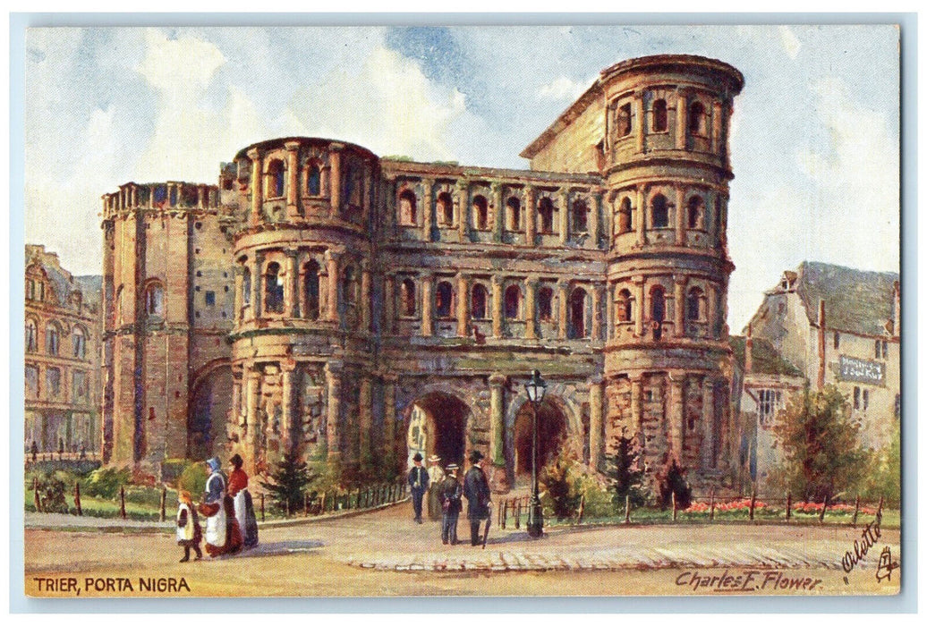 c1910 Porta Nigra Trier Germany Antique Unposted Oilette Tuck Art Postcard