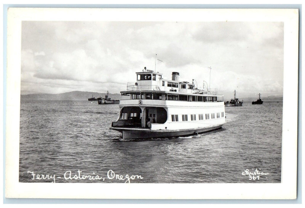 c1910's Ferry Astoria Oregon Christian RPPC Photo Unposted Antique Postcard