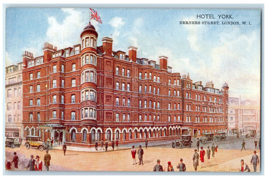 c1920's Hotel York Berners Street London England Oilette Tuck Art Postcard