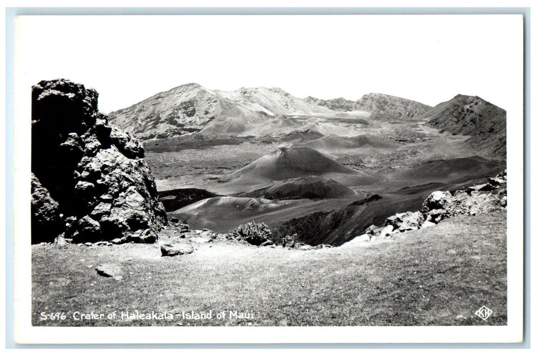 c1940's Crater Of Haleakala Island Of Maui Hawaii HI RPPC Photo Vintage Postcard