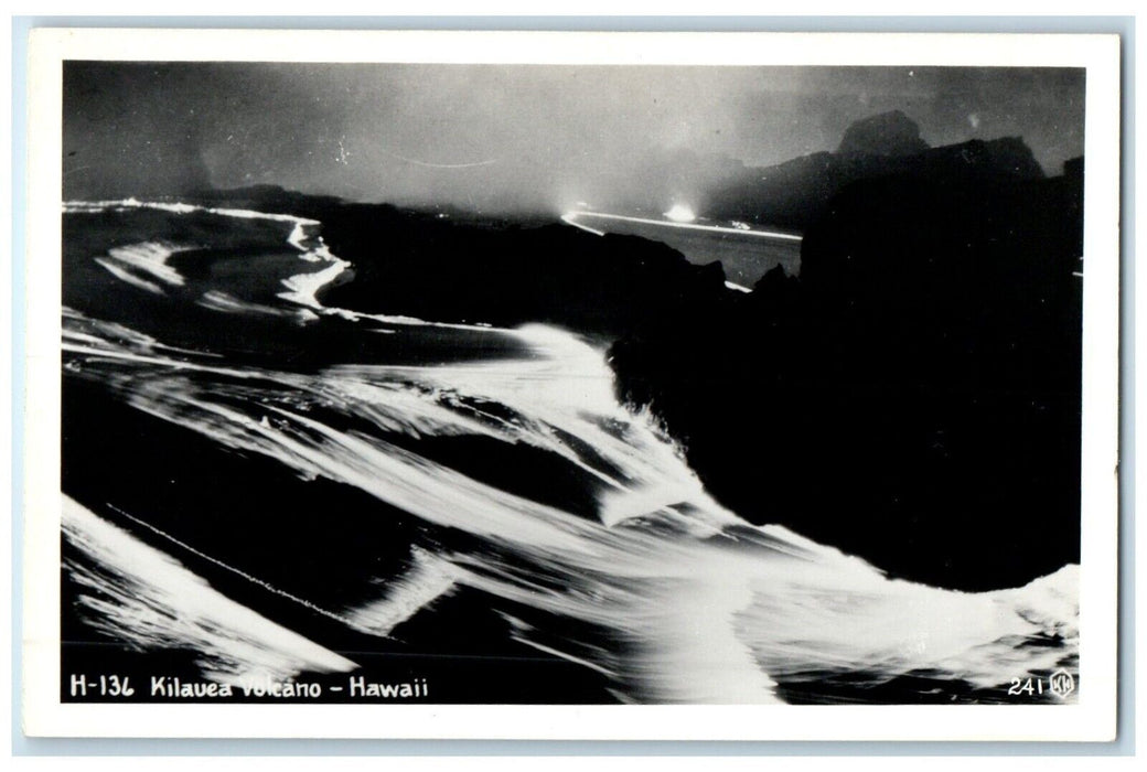 c1950's View Of Kilauea Volcano Hawaii HI RPPC Photo Unposted Vintage Postcard