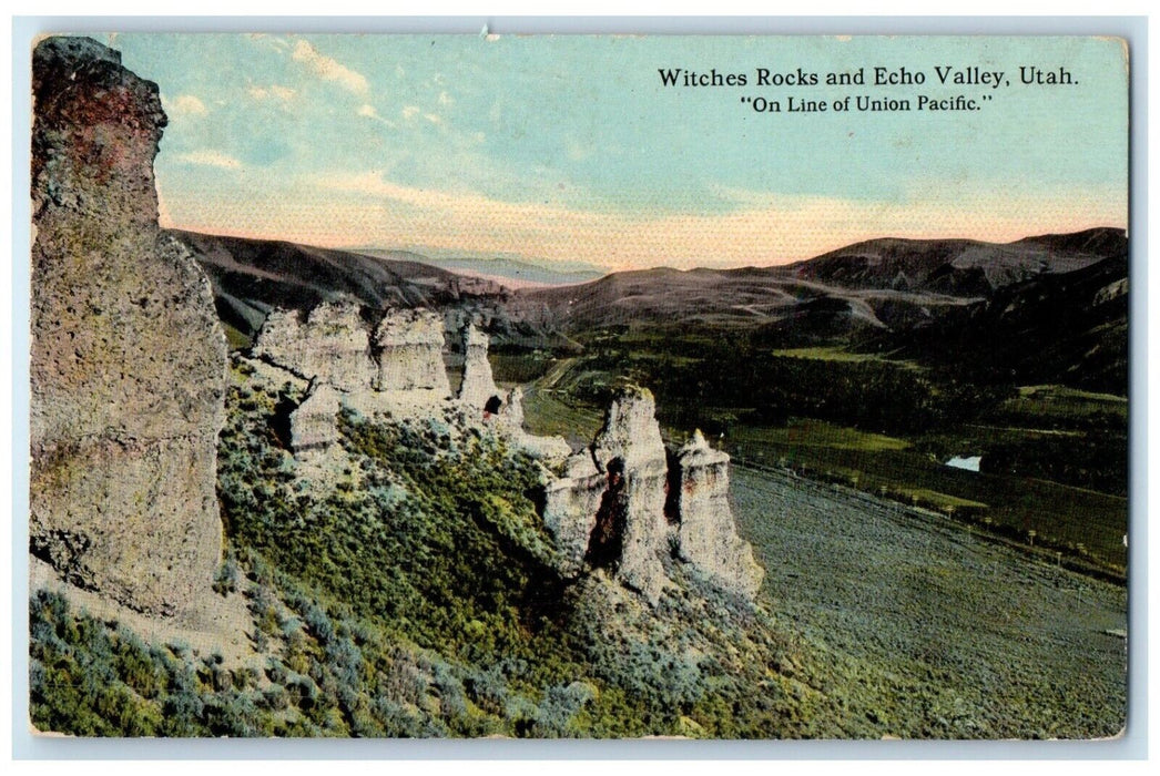 1910 Witches Rocks Line Union Pacific Echo Valley Utah Vintage Antique Postcard