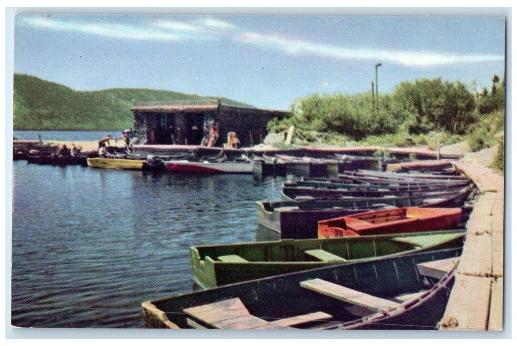 c1960 Fish Lake Boat Harbor Boat Dock Pier Richfield Utah Artist Tone Postcard