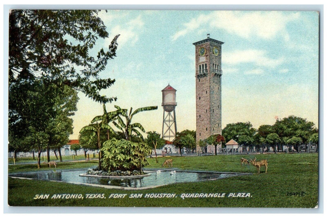 c1910 Fort Sam Houston Quadrangle Plaza Exterior San Antonio Texas TX Postcard