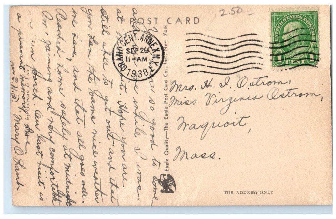 1937 Business Center Cars And Stores Scene Mt. Kisco New York NY Posted Postcard