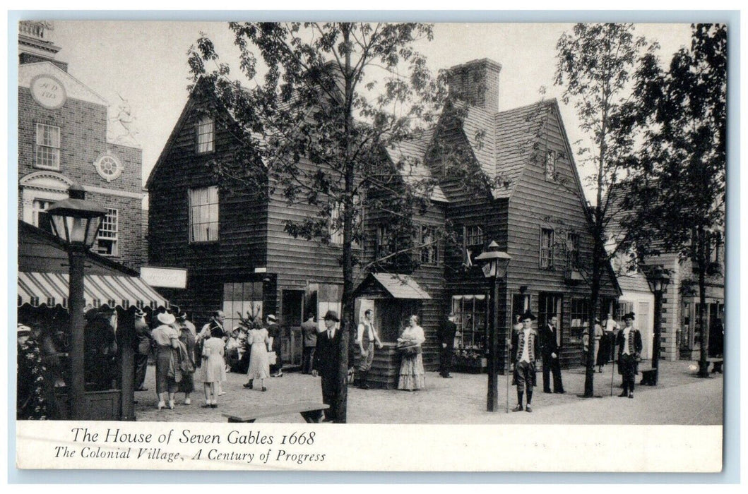 c1940 House Seven Gables 1668 Century Progress Chicago Illinois Vintage Postcard