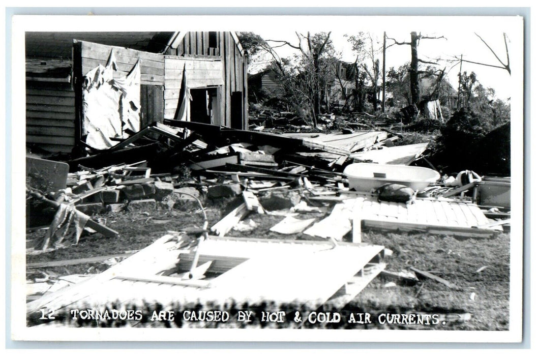 1960 Tornado Storm Damage Disaster Wilburton Oklahoma OK RPPC Photo Postcard