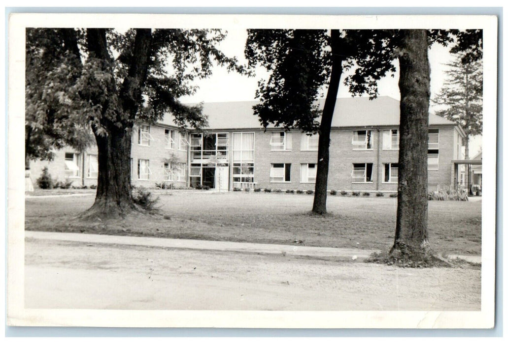 1957 School Building Scene Street Wilmington Ohio OH RPPC Photo Posted Postcard