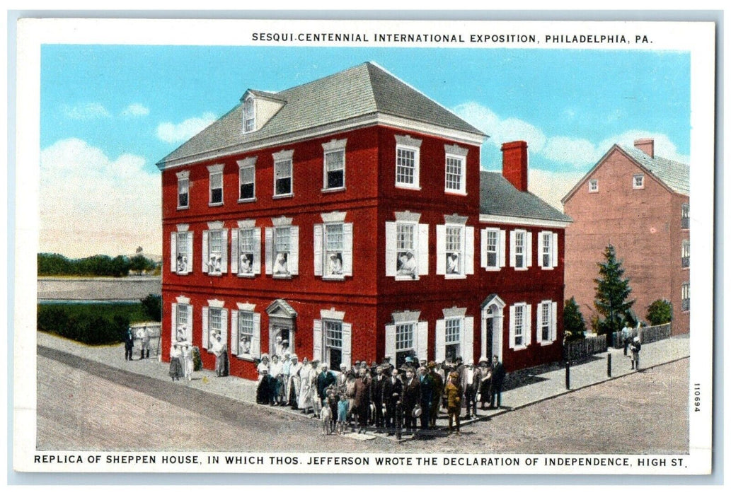 1926 Replica Sheppen House Sesqui Centennial Exposition Pennsylvania PA Postcard