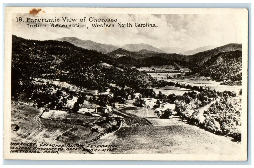 Panoramic View Of Cherokee Indian Reservation Western NC RPPC Photo Postcard