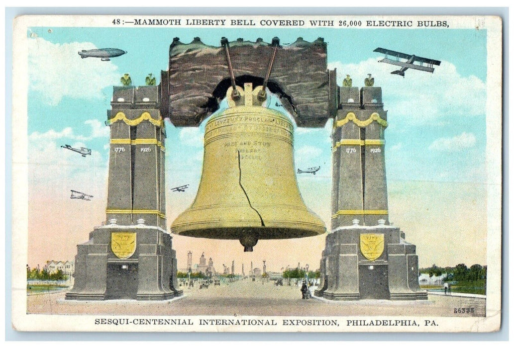 1926 Mammoth Liberty Bell Sesqui Centennial Exposition Pennsylvania PA Postcard