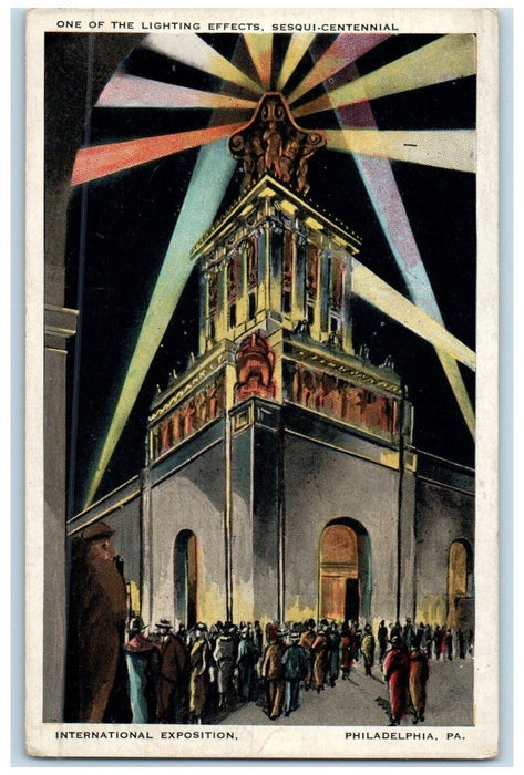 1926 Lighting Effects Sesqui Centennial Exposition Pennsylvania Vintage Postcard